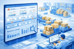 3PL company managing warehouse shipments while billing invoices remain pending in the system.